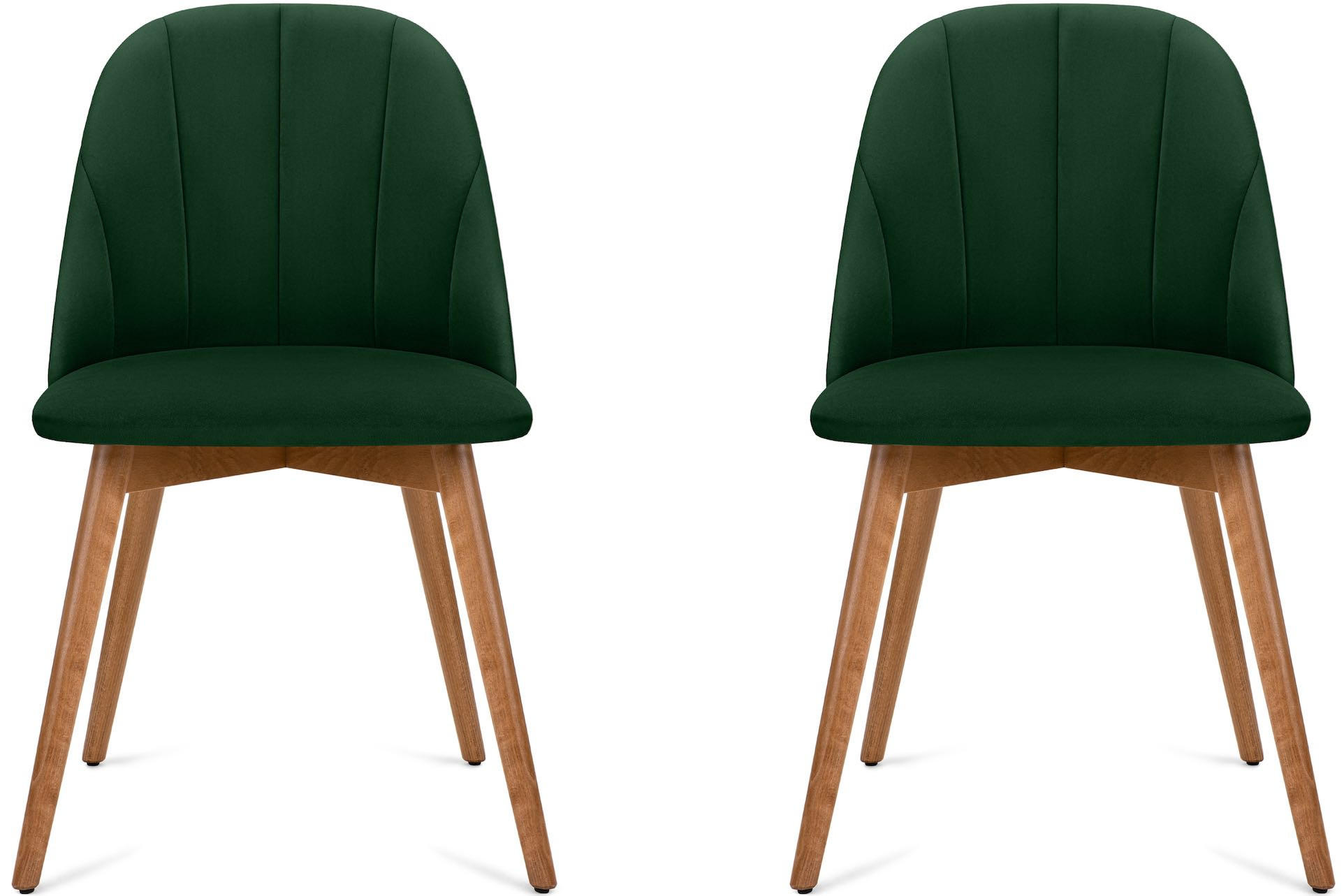 ESSZIMMERSTÜHLE BAKERI (2er-Set), dunkelgrün / Eiche hell - Dunkelgrün/Eichefarben, Holz/Buchenholz (48/86/44cm) - KONSIMO®