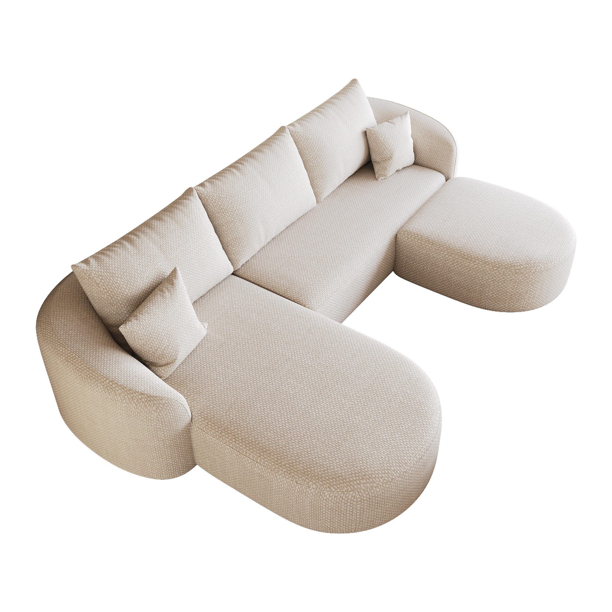 ComfortXL Wohnlandschaft Weiß 168x85x336 cm
