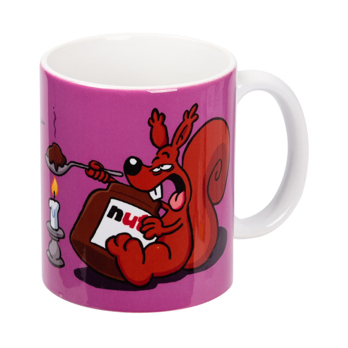KAFFEEBECHER Ralph Ruthe Mid haissm Löffel... wiiiirds noch viiiiiel Creeemigaaaaa... Lila 320 ml - Lila, Keramik (0.32L) - United Labels