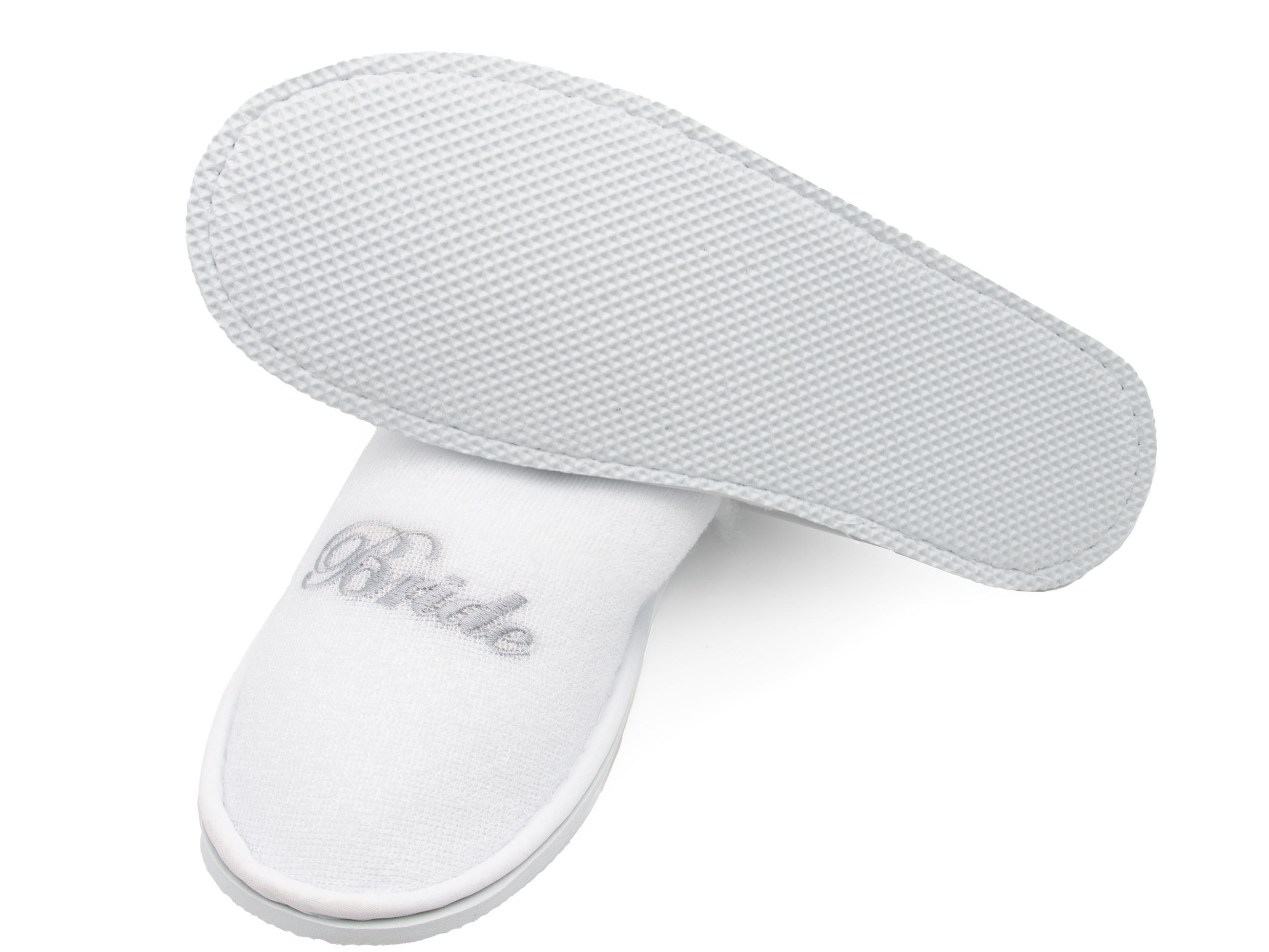 FROTTIERSLIPPER, Universalgröße, 100% Polyester, Grau - Silberfarben, Textil (5/3/29cm) - Zollner