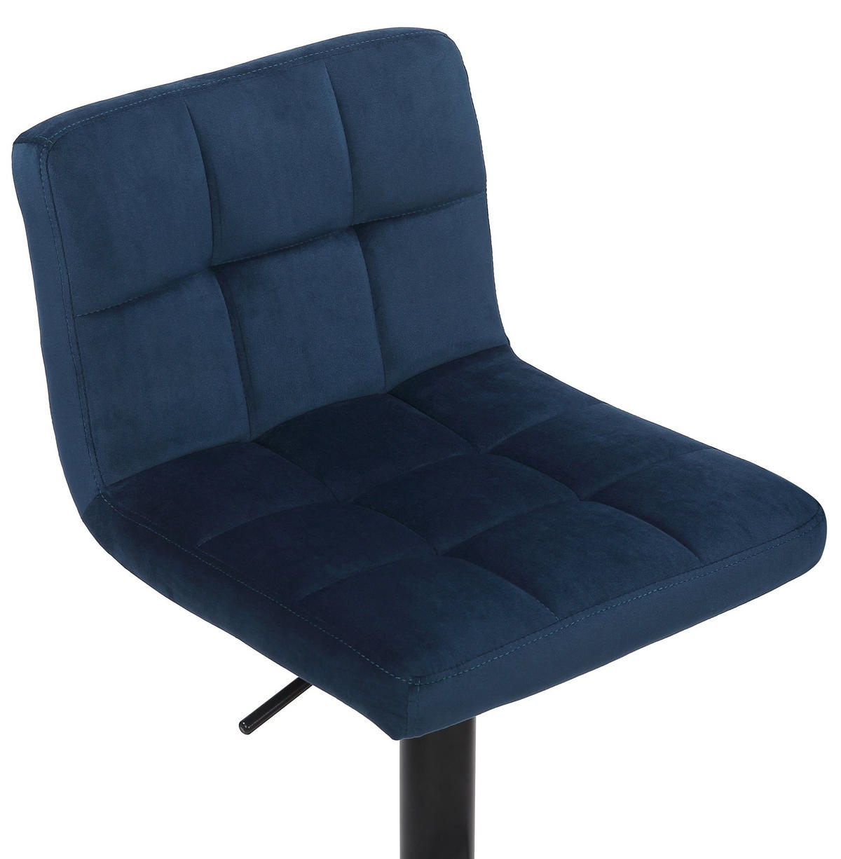 BARHOCKER Samt Blau - Blau/Schwarz, Textil/Metall (40/85/40cm) - CLP