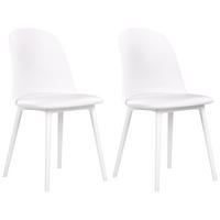 ESSZIMMERSTUHL 2er-Set Kunststoff/Kunstleder weiß Fomby - Weiß, Kunststoff (45/82/43cm) - Beliani