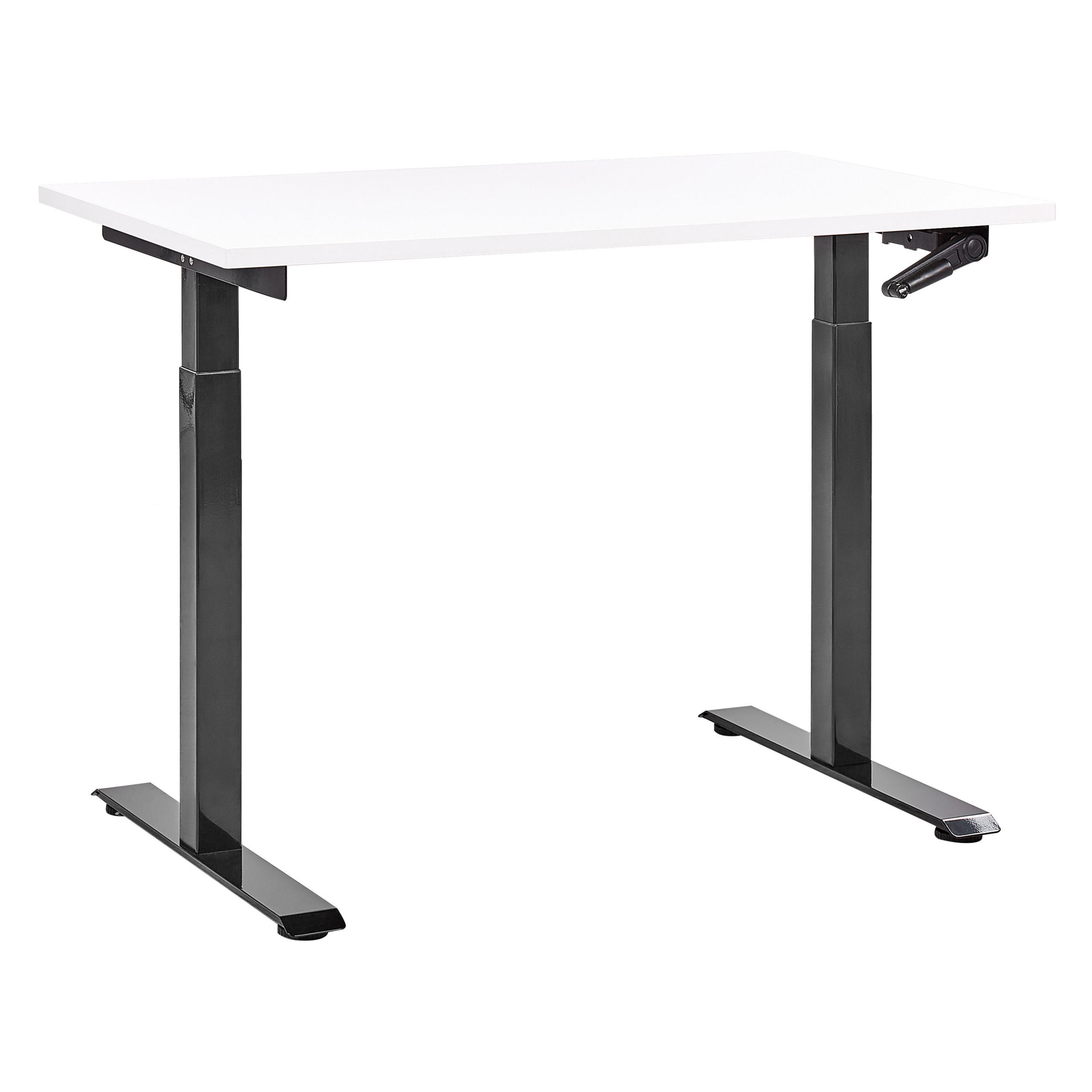 SCHREIBTISCH weißschwarz 120/72 cm manuell höhenverstellbar Destin III - Schwarz/Weiß, Holz (72/120/74cm) - Beliani