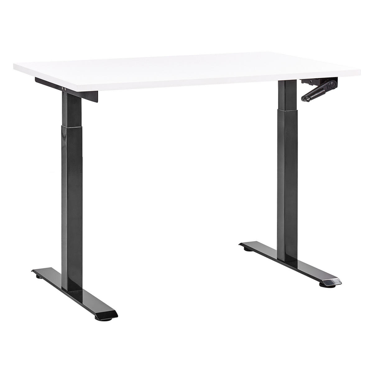 SCHREIBTISCH weißschwarz 120/72 cm manuell höhenverstellbar Destin III - Schwarz/Weiß, Holz (72/120/74cm) - Beliani