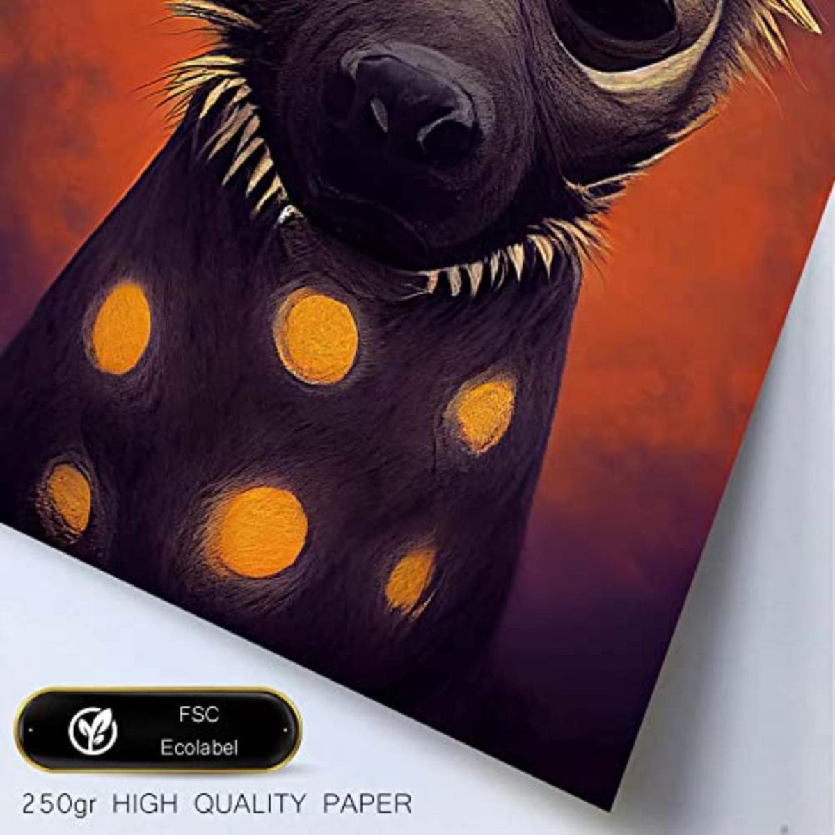 POSTER Set mit 4 Rot Tier im T Burton Goth Stil A3 Weißer Rahmen - Weiß, Papier (29.7/3cm) - Nacnic