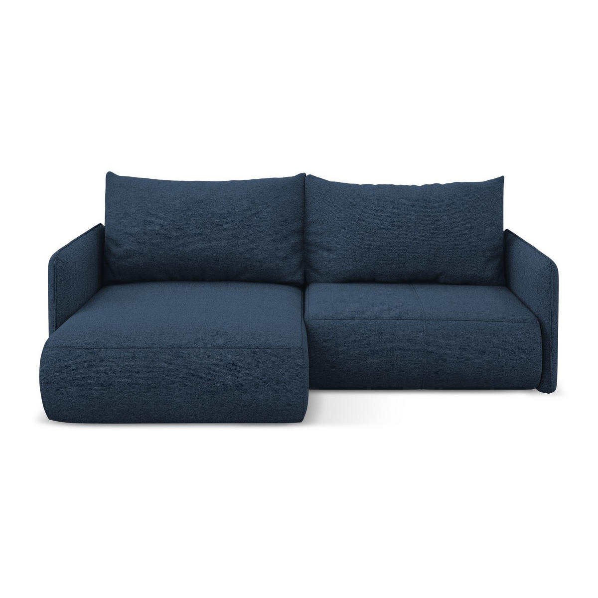 ECKSOFA mit Schlaffunktion Chenille Stoff Blau - Blau/Schwarz, Kunststoff/Textil (148/207cm) - LaMiaSofa
