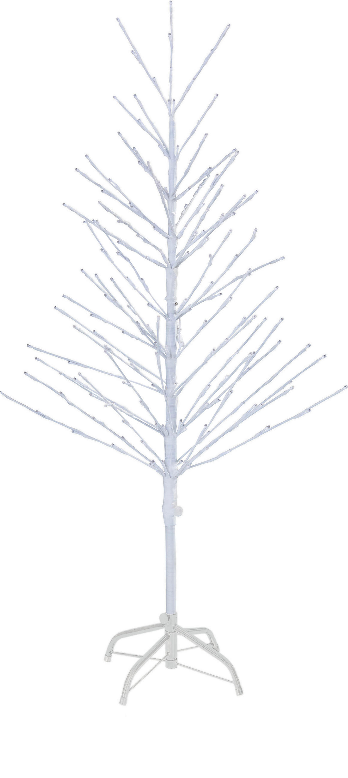 LED-LICHTBAUM Weiß - 120cm hoch mit 200 warmweißen LEDs, Timer und IP44 spritzwassergeschützt, Deko In- & Outdoor - Weiß, Kunststoff (50/50/120cm) - Northpoint