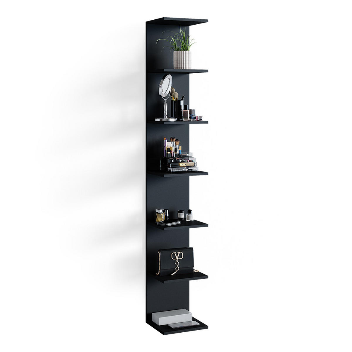 WANDREGAL Paolo Schwarz 30 x 190 cm - Schwarz, Holzwerkstoff (30/190/28cm) - Vicco