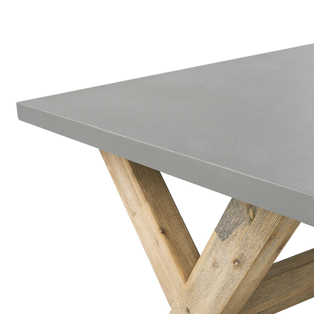ZAHRADNÍ STŮL Vláknocement šedý 200/100 cm Olbia - šedá/světle hnědá, kámen (200/100/75cm) - Beliani