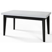ESSZIMMERTISCH SKANDI, ausziehbarer Tisch: 200-300X100X78 cm, Farbe: Weiß, mit Holzbeinen in Farbe Schwarz - Schwarz/Weiß, Holzwerkstoff (200/100/78cm) - Alpi-Möbel