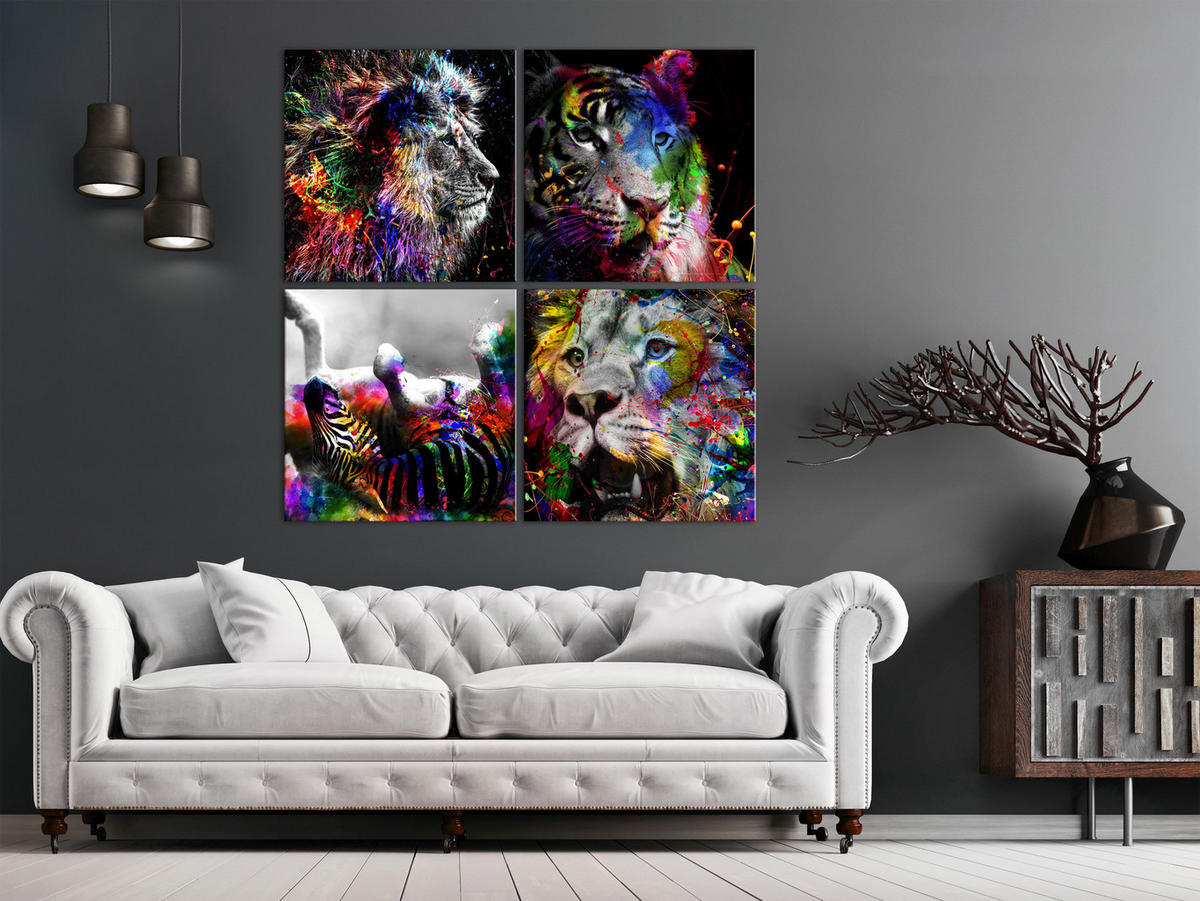 KUNSTDRUCK Bunt 40/40 cm - Multicolor, Textil (40/40cm) - KUNSTLOFT