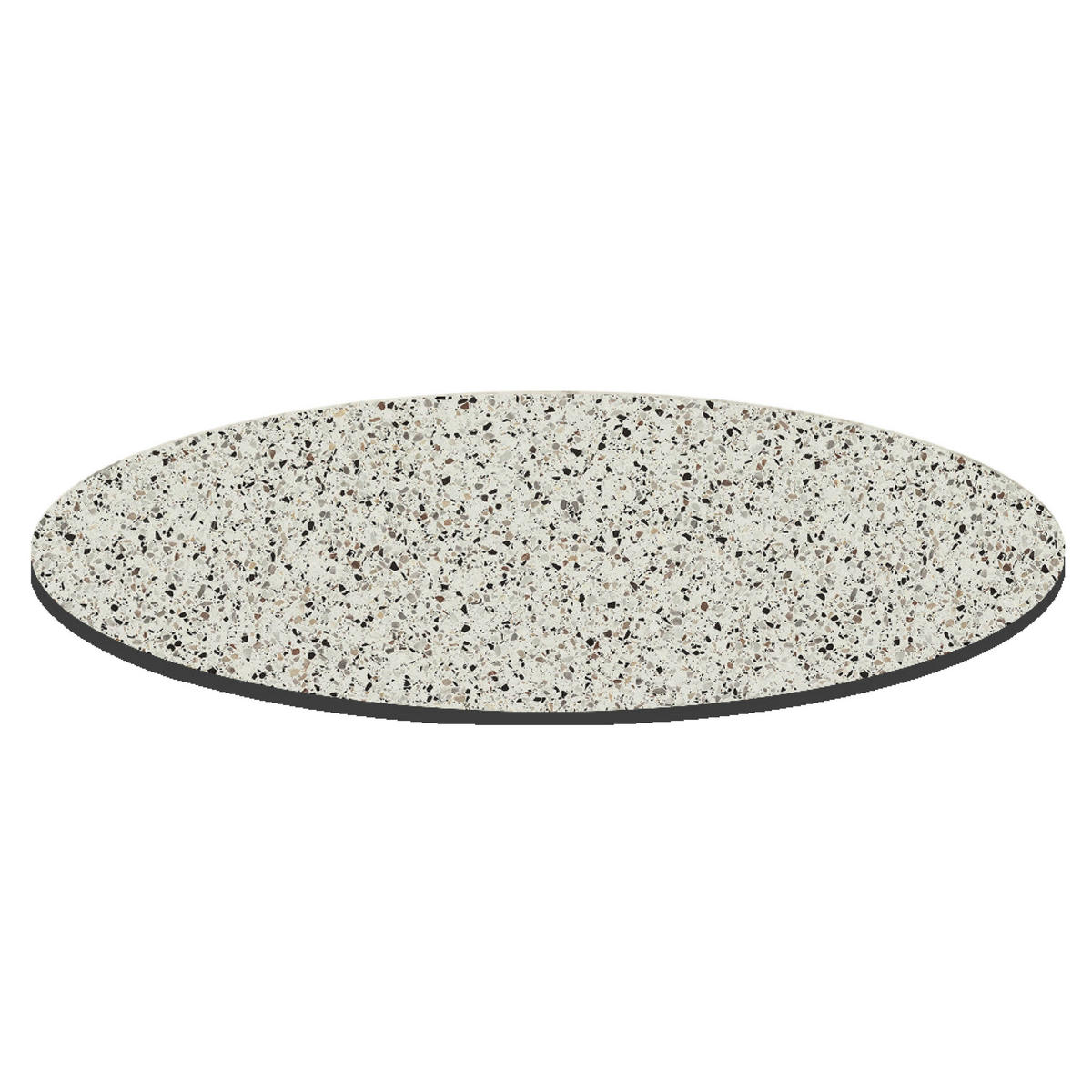 GARTENTISCH rund, Terrazzo - Weiß, Holzwerkstoff (70/70/72cm) - Oviala