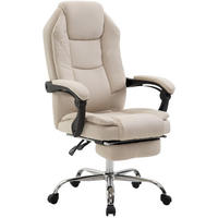 CHEFSESSEL Stoff Creme - Chromfarben/Creme, Textil/Metall (67/114/64cm) - CLP
