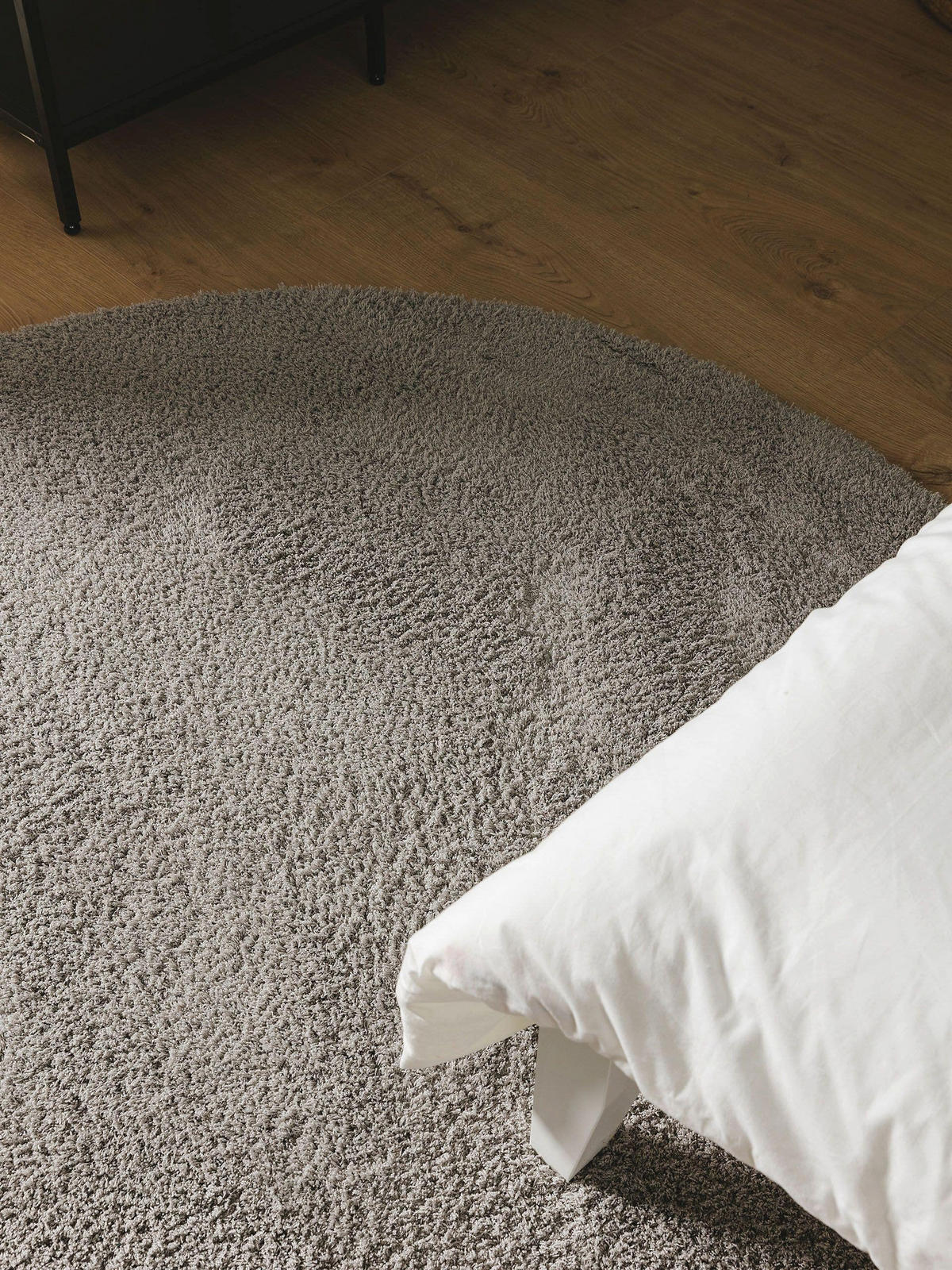 HOCHFLORTEPPICH rund Soda Grau ø 200 cm rund - Grau, Textil (200/200cm) - benuta Nest