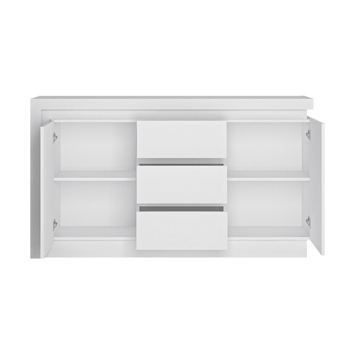 WOHNZIMMER-SET 7-TLG. Lyndhurst-129 - Weiß, Holzwerkstoff (823/199/69cm) - Lomado