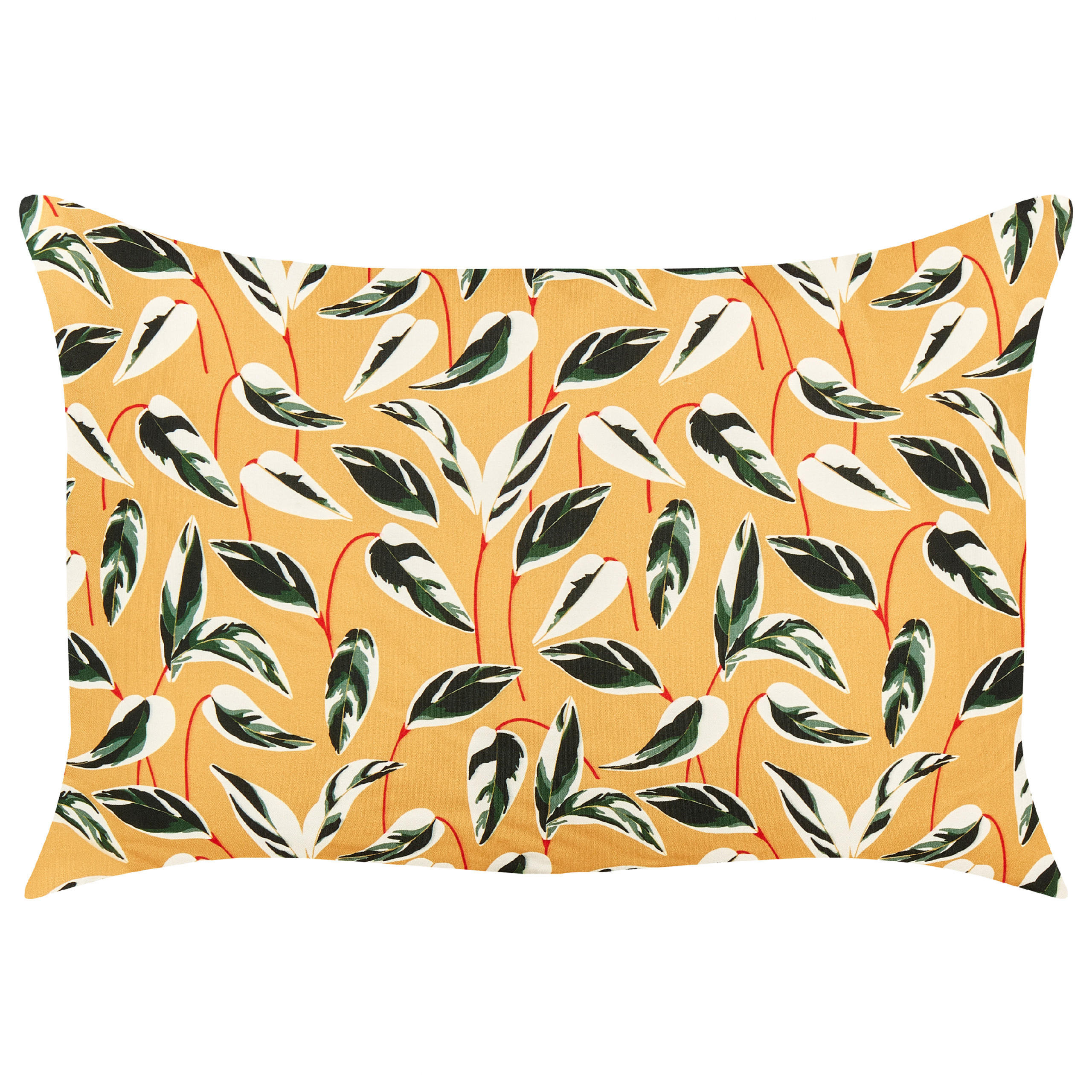 GARTENKISSEN 2er-Set Blattmotiv mehrfarbig 40/60 cm Taggia - Multicolor, Textil (40/60cm) - Beliani