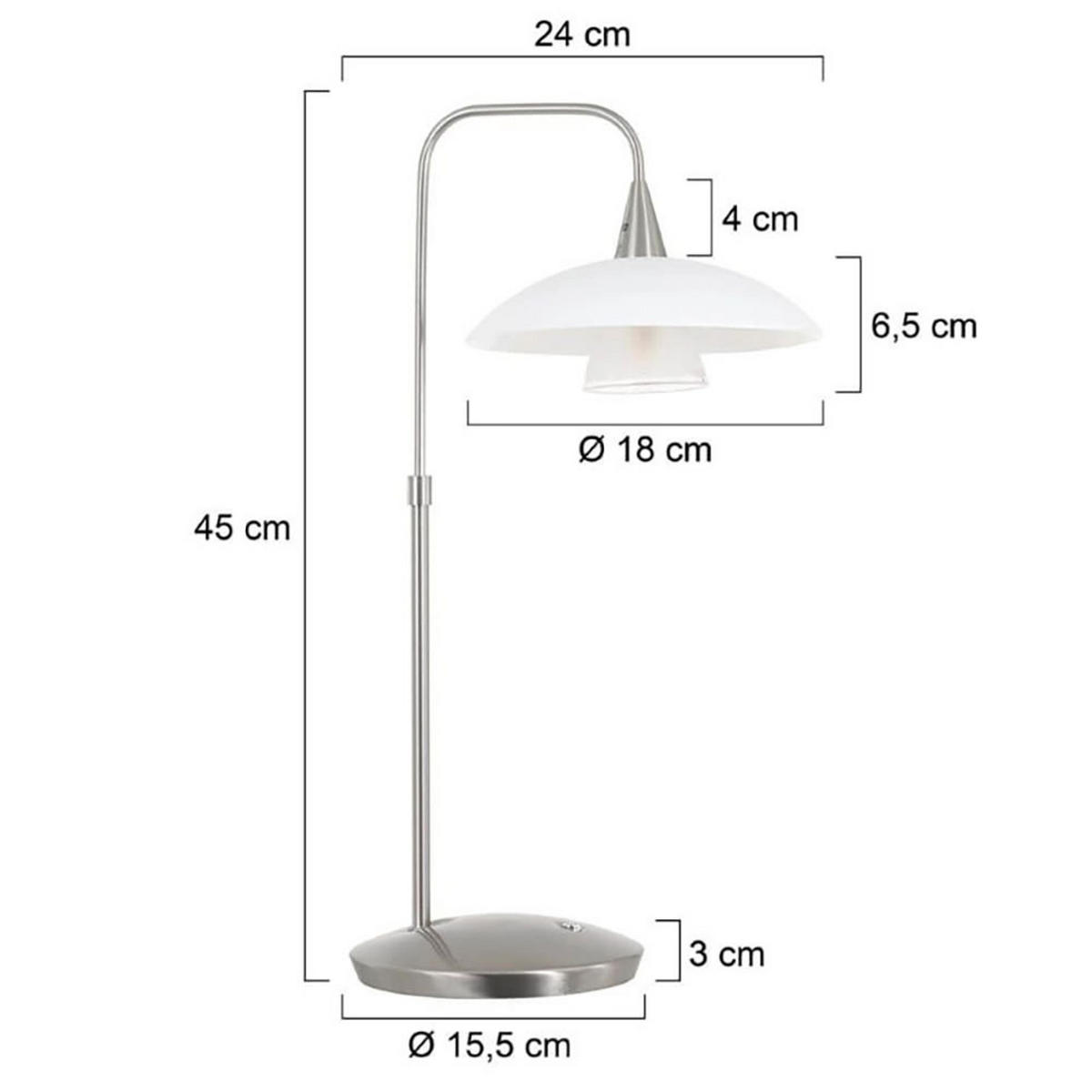LED TISCHLEUCHTE Metall Silber Weiß - Silberfarben, Glas (27/27/45cm)