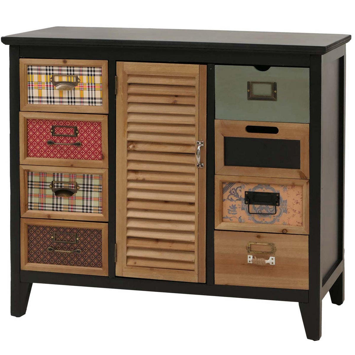 APOTHEKERKOMMODE Schwarz - Schwarz, Holz (91/80/40cm) - MCW