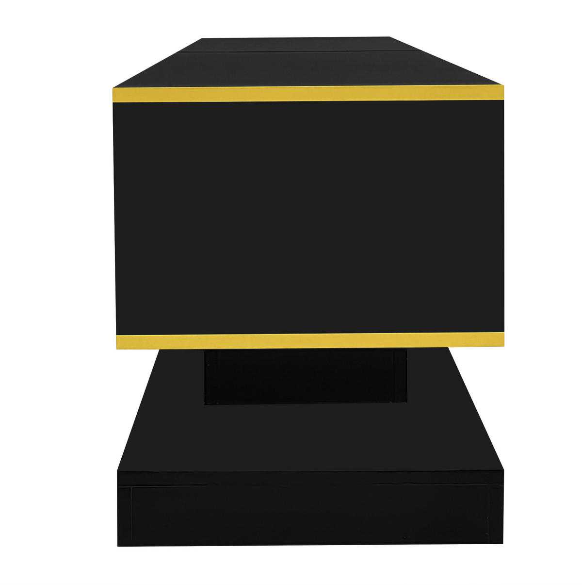 TV-LOWBOARD 180/38/45 cm Schwarz/Gold aus Holzwerkstoff mit LED - Schwarz, Holzwerkstoff (180/45/38cm) - OKWISH