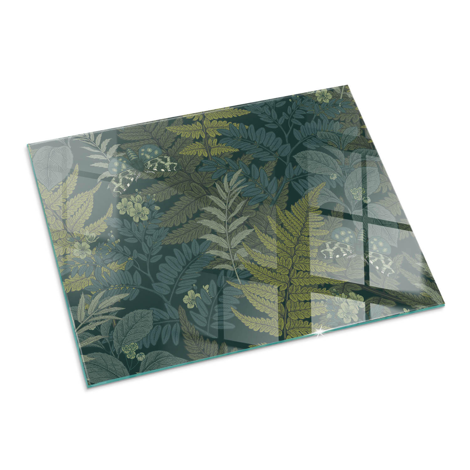 GLASPLATTE für Kamin 80x60 cm Grün - Grün, Glas (80/60/0.4cm) - ArtPrintCave