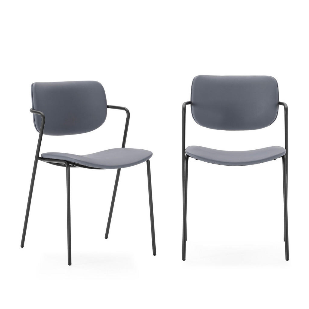 Calicosy SADA 2 židlí s černými kovovými nohami, šířka 49 cm - MAIKA