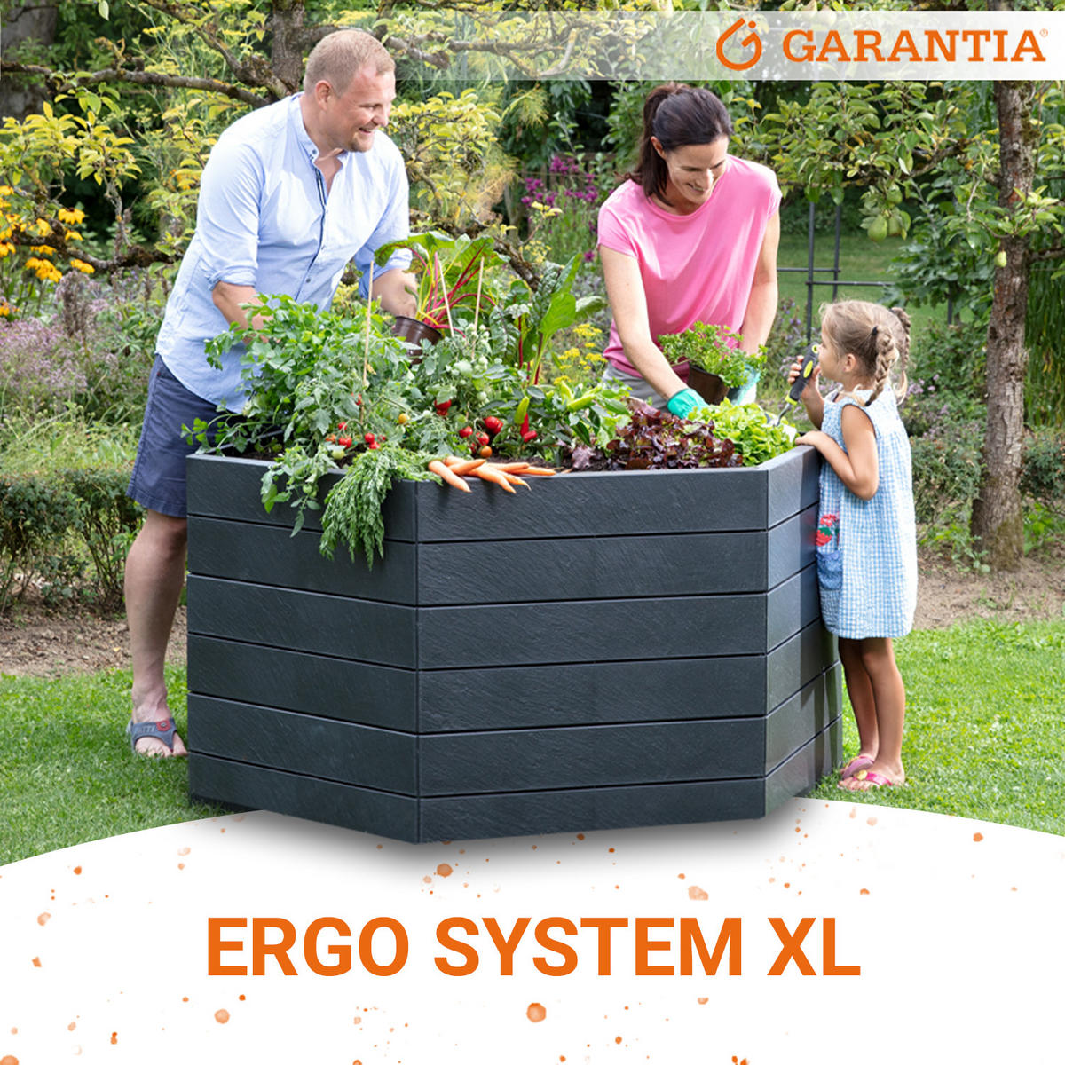 HOCHBEET-SYSTEM XL, 6 Paneele inkl. Verbinder - Anthrazit, Kunststoff (145/25/145cm) - GARANTIA