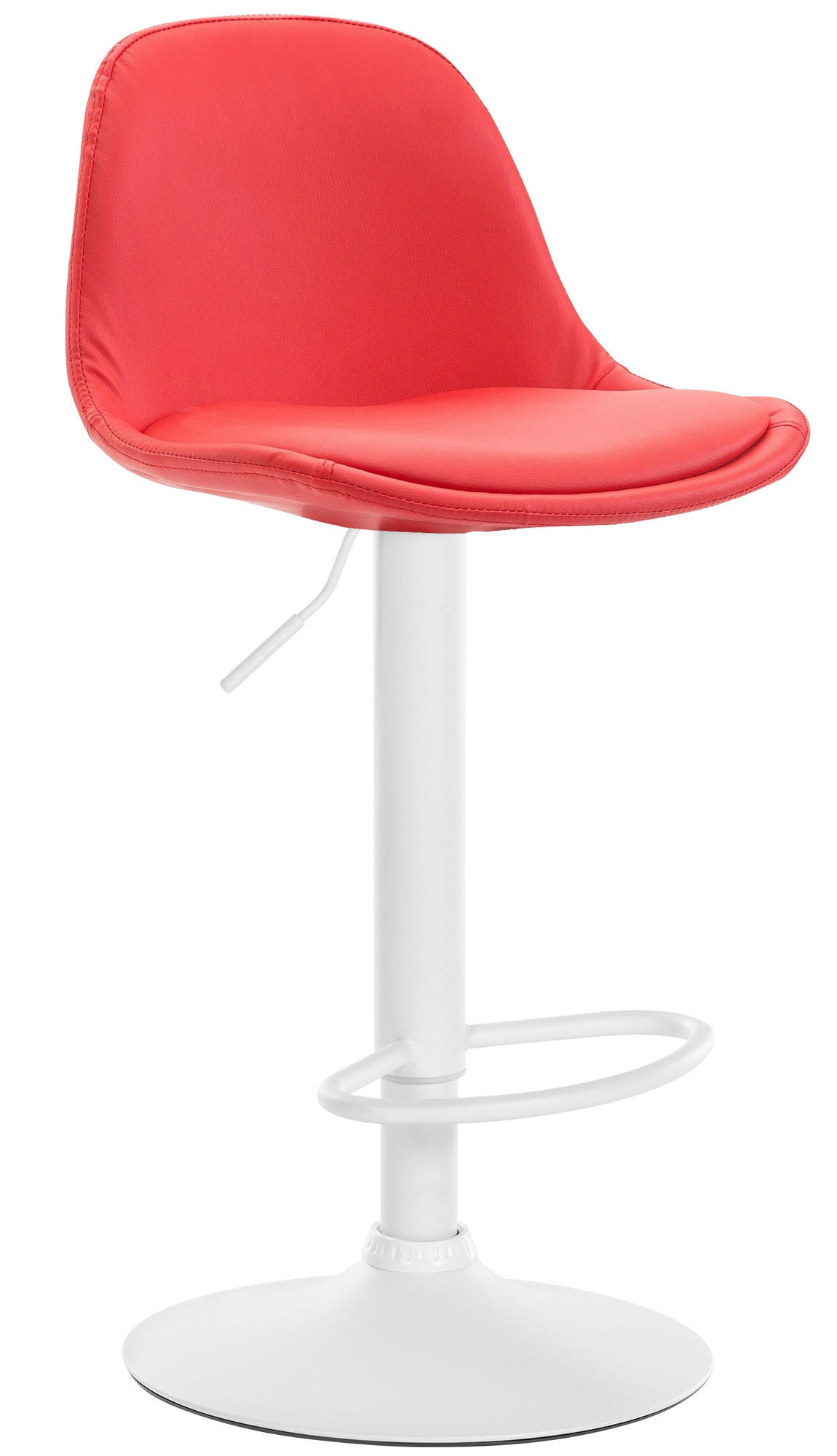 BARHOCKER Lederlook rot - Rot/Weiß, Textil/Metall (39/82/43cm) - CLP