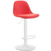 BARHOCKER Lederlook rot - Rot/Weiß, Textil/Metall (39/82/43cm) - CLP