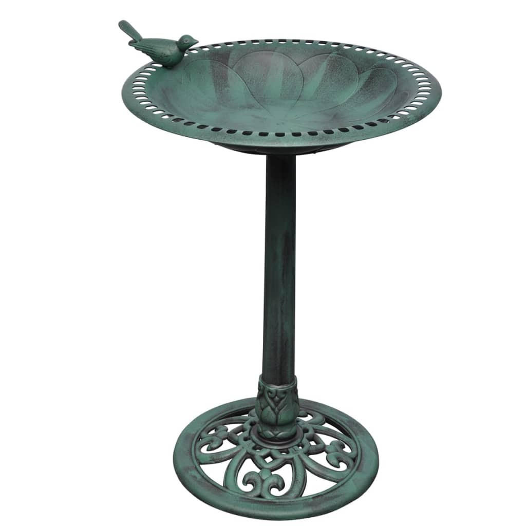 VOGELBAD Mit Deko-Vogel - Grün, Kunststoff (54/76/50cm) - vidaXL