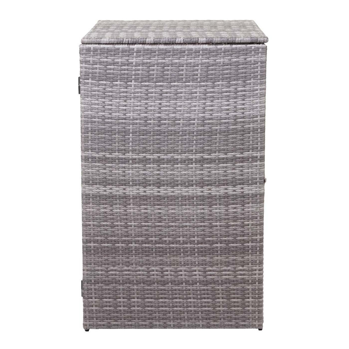 MÜLLTONNENBOX HxBxT 110x65x66cm Poly-Rattan 120l Grau - Grau, Kunststoff (65/110/66cm) - PROREGAL