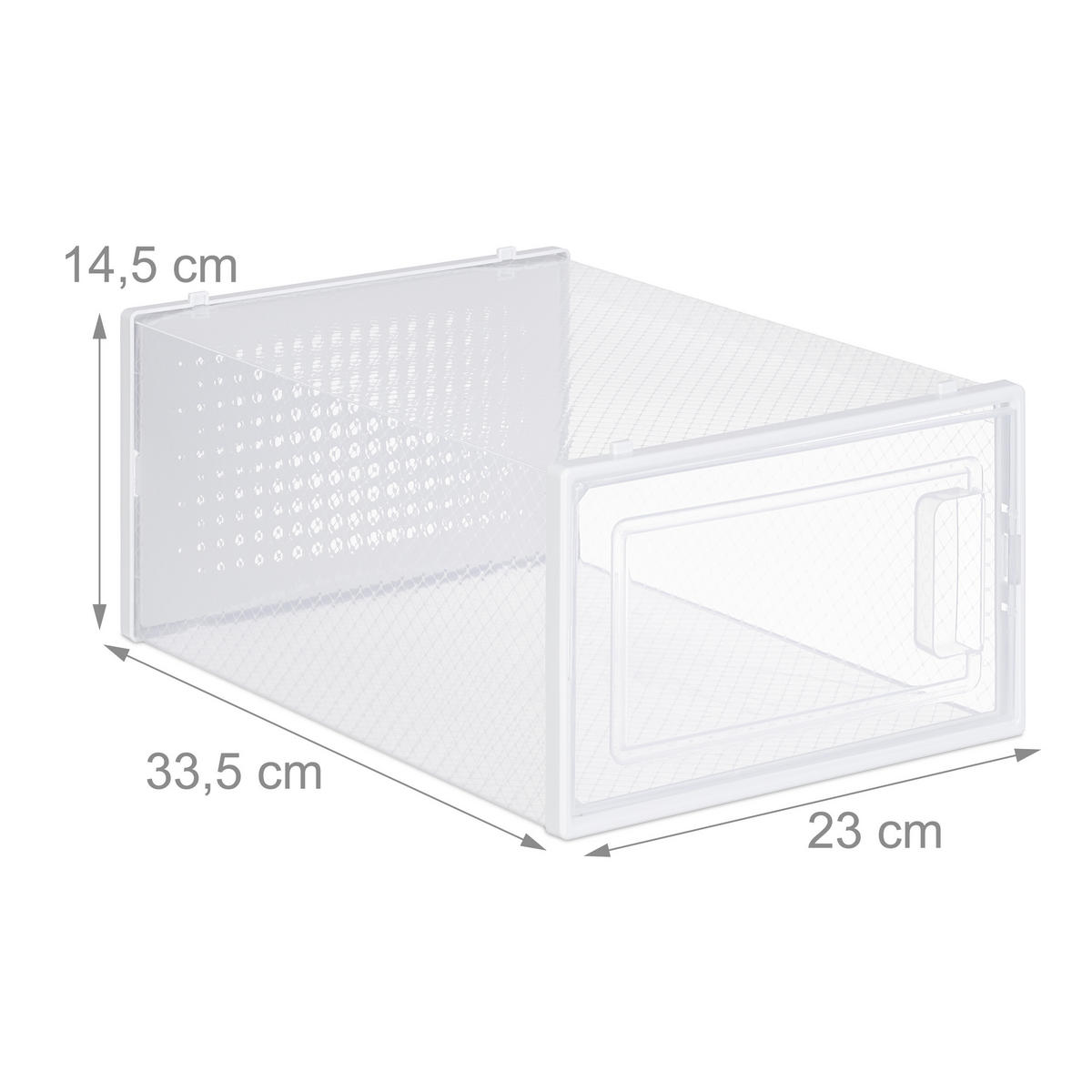 12XSCHUHBOXEN - Transparent, Kunststoff (23/14.5/33.5cm) - Relaxdays