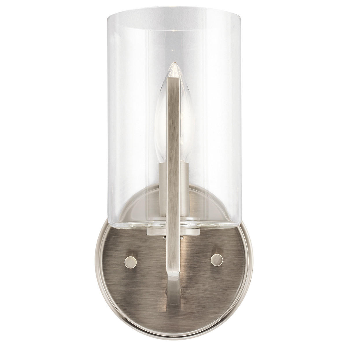 LED WANDLEUCHTE Nye Stahl Klar - Silberfarben, Glas (13/24.5/18.9cm) - Elstead Lightning