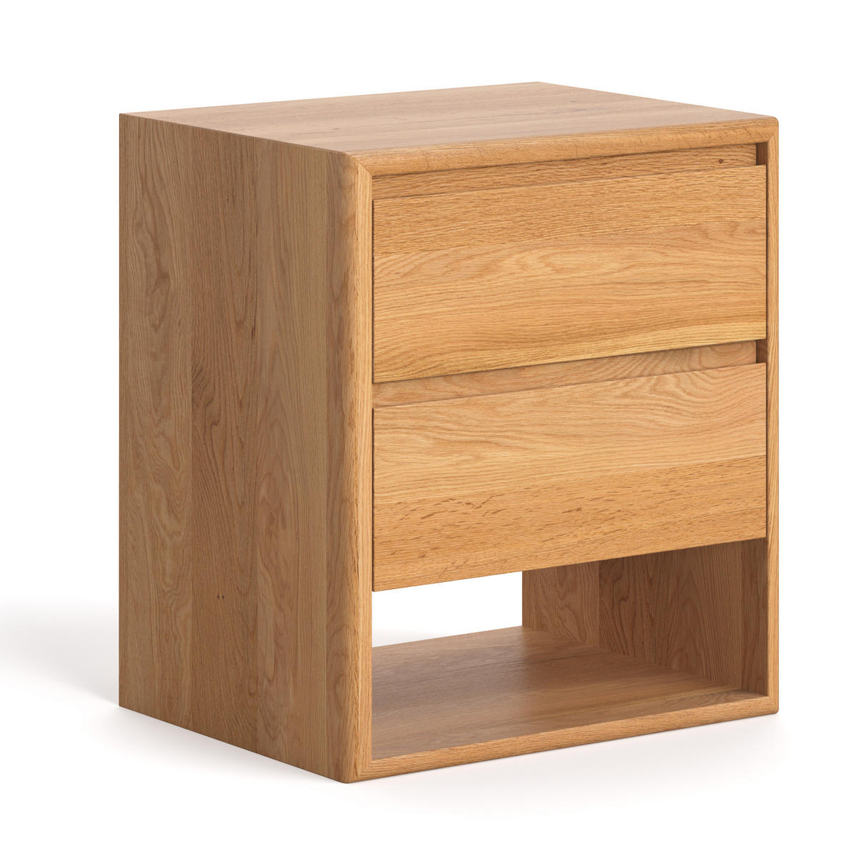 NACHTTISCH Margo aus massivem Eichenholz, Variante A – offener Boden - Eichefarben/Naturfarben, Holz (50/57/40cm) - Danzz