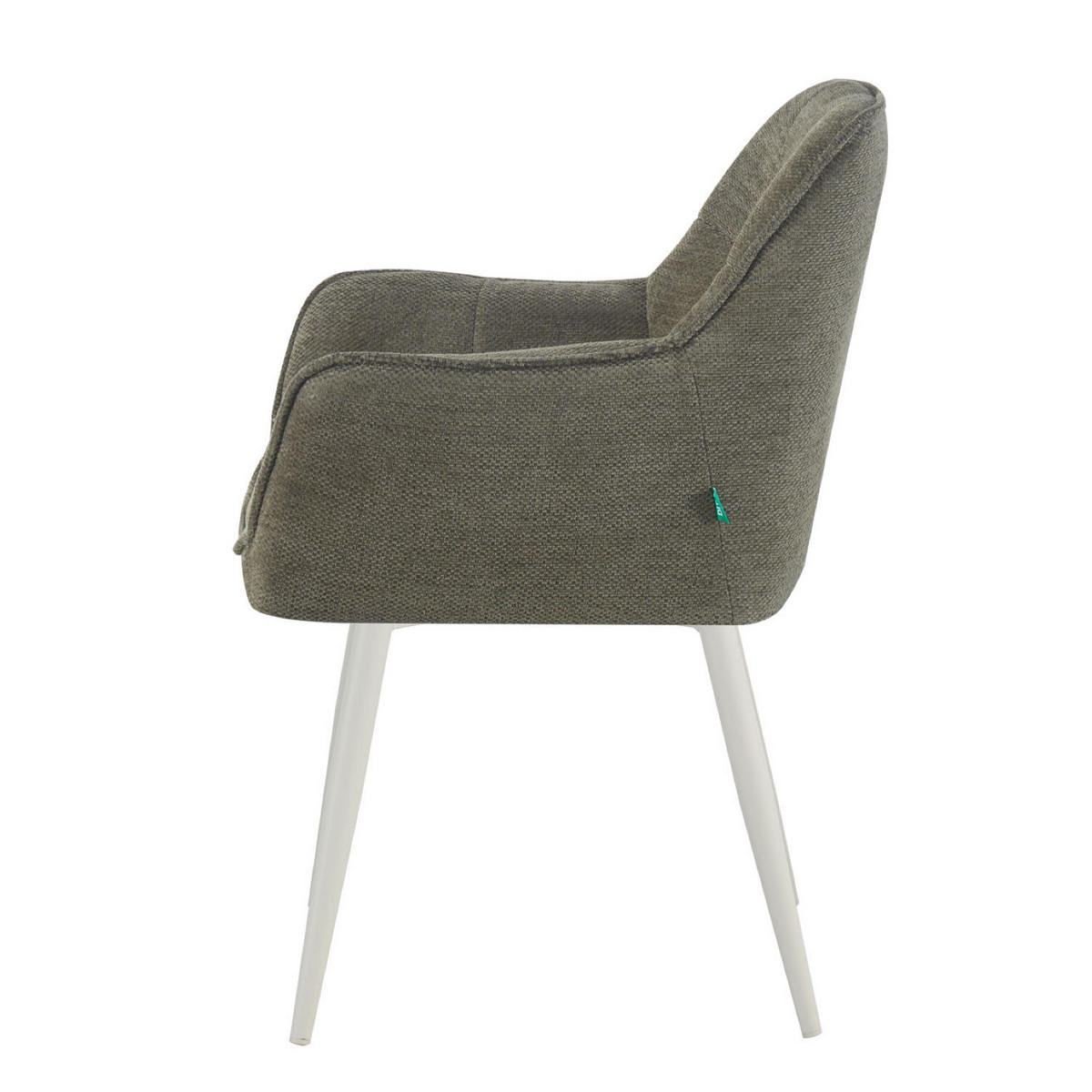 ESSZIMMERSTUHL THOMAS-JILL 2er-Set 4-Fuss-Gestell - Dunkelgrün/Weiß, Textil (61/82/62cm) - DUBI Möbel