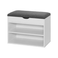 BANK mit Schuhablage 30/60/47 cm - Weiß, Holzwerkstoff (60/47/30cm)