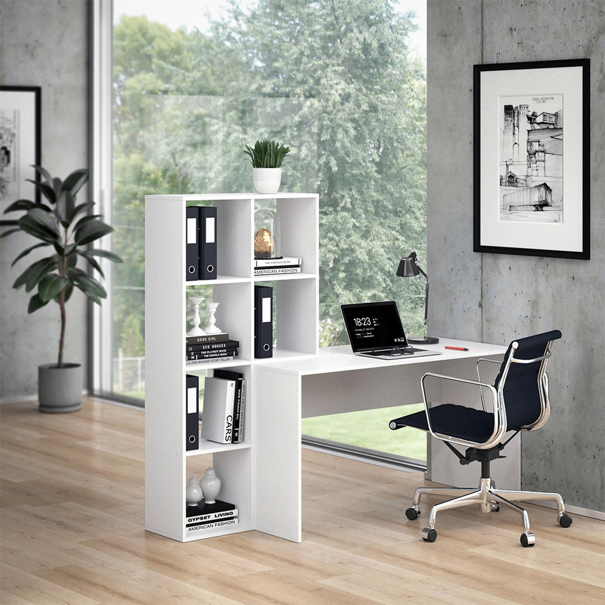 SCHREIBTISCH Mara Weiß 166.8 x 59 cm - Weiß, Holzwerkstoff (59/166.8/143cm) - Vicco