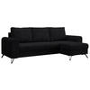 ECKSOFA Hugo Cord Schwarz - Schwarz, Textil/Metall (242/140cm) - MKS