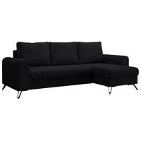 ECKSOFA Hugo Cord Schwarz - Schwarz, Textil/Metall (242/140cm) - MKS