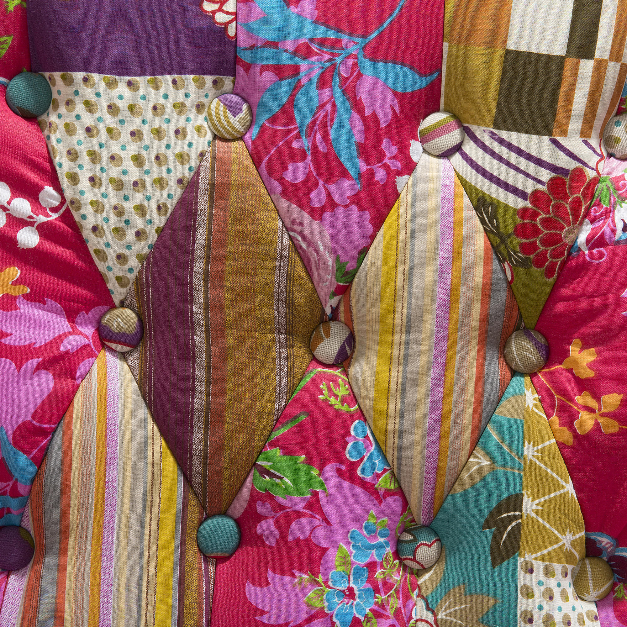 SESSEL Patchwork mehrfarbig/fuchsia Molde - Pink/Multicolor, Textil (70/100/80cm) - Beliani