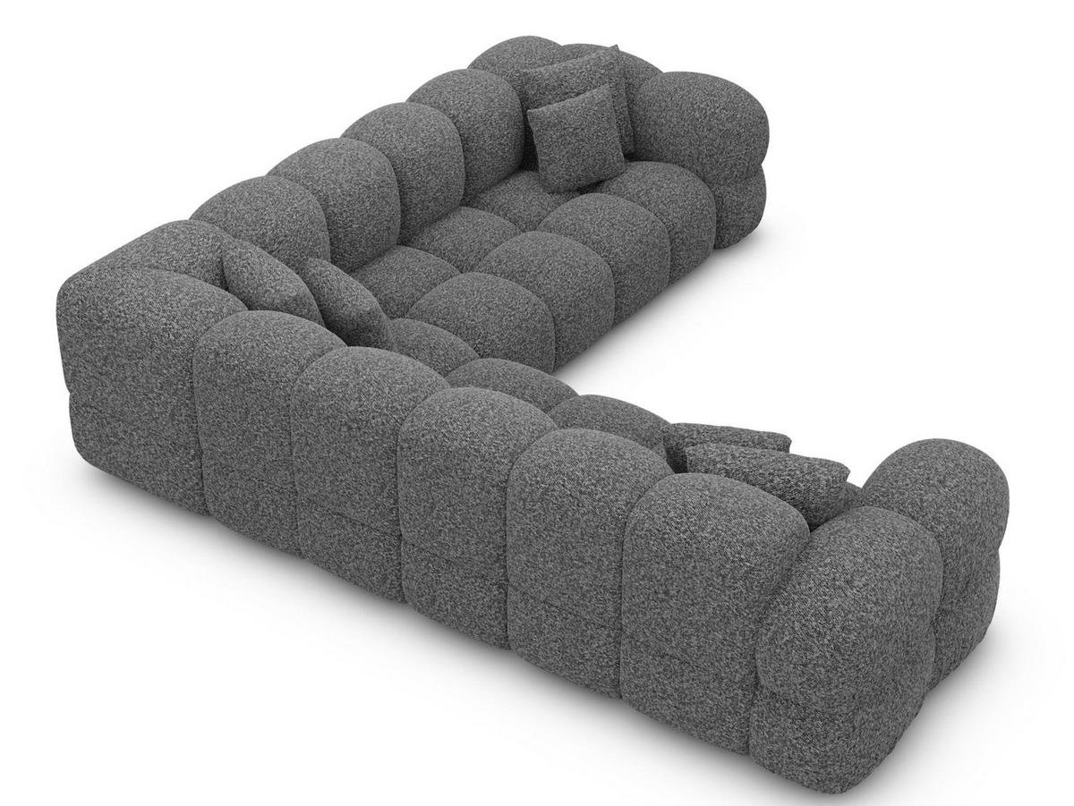 COUCH Monteverde L-Form Graphite Bouclestoff - Graphitfarben, Textil (253/253cm)