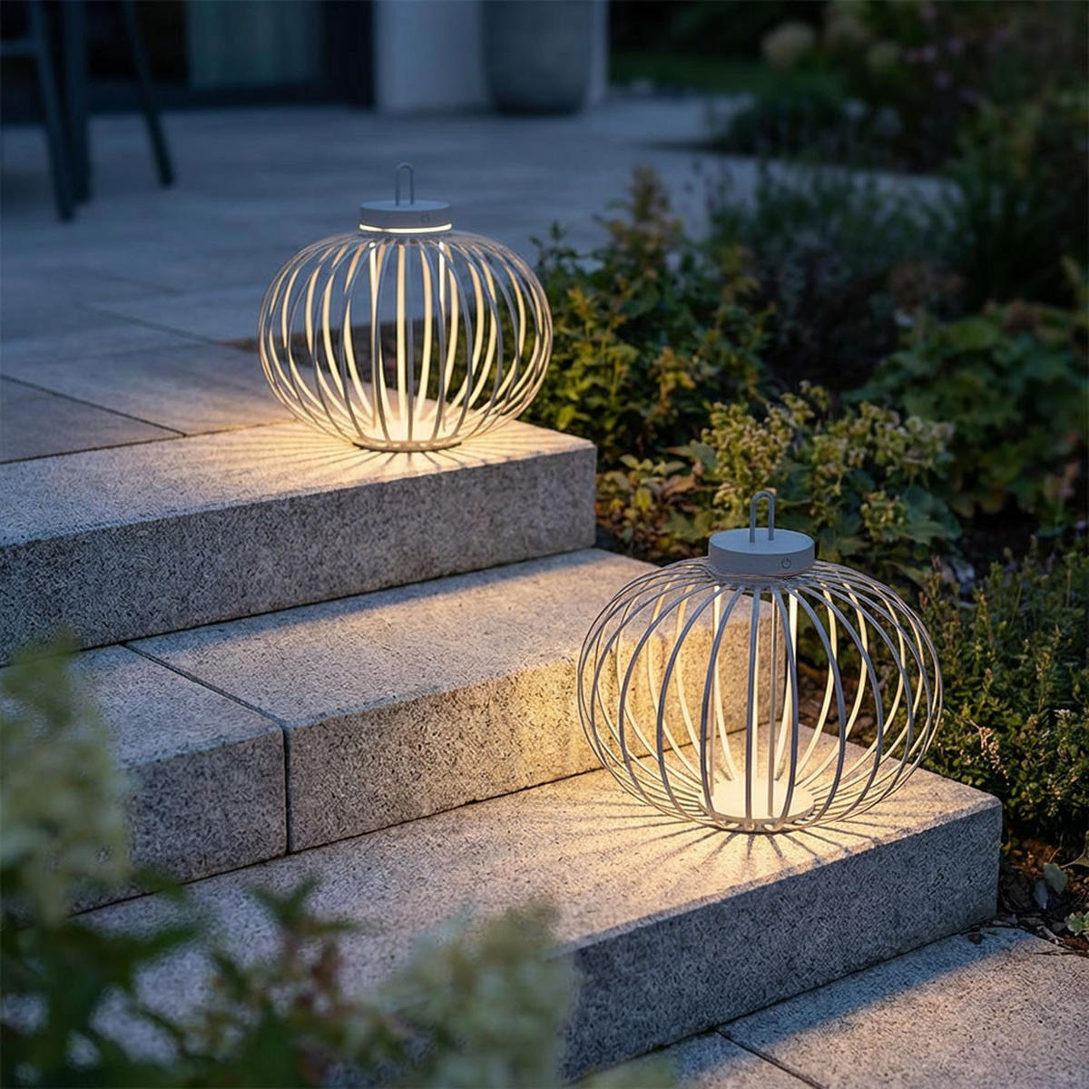 AKKU-PENDEL-/TISCHLAMPE GABBIA Bambus Beige LED 2er Set - Beige, Holz (46/46/37.5cm)