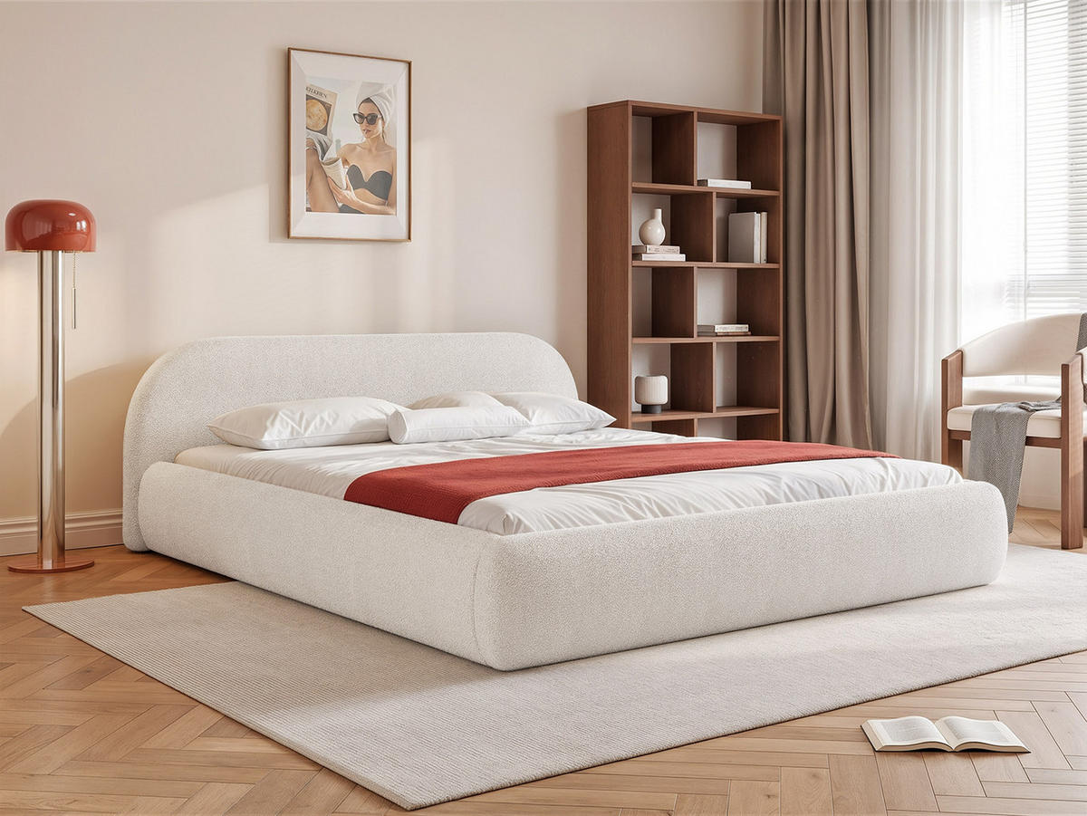 POLSTERBETT Dmar 160x200 cm, Weiß - Weiß, Textil (200/160cm) - Fedve