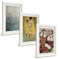 BILDER SET 3er Set - 20x30 cm Weißer Rahmen - Blumen des Baumes (Gemälde von Klimt) - Weiß, Kunststoff (20/30cm) - TULUP
