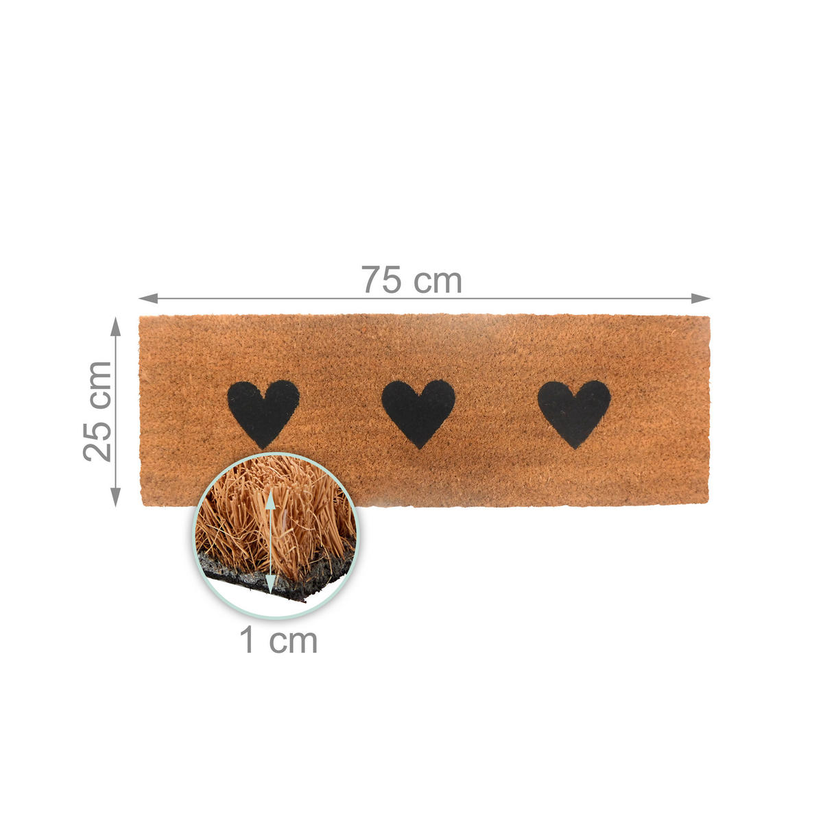 ROHOŽ - svetlohnedá, textil/plast (75/25cm) - Relaxdays