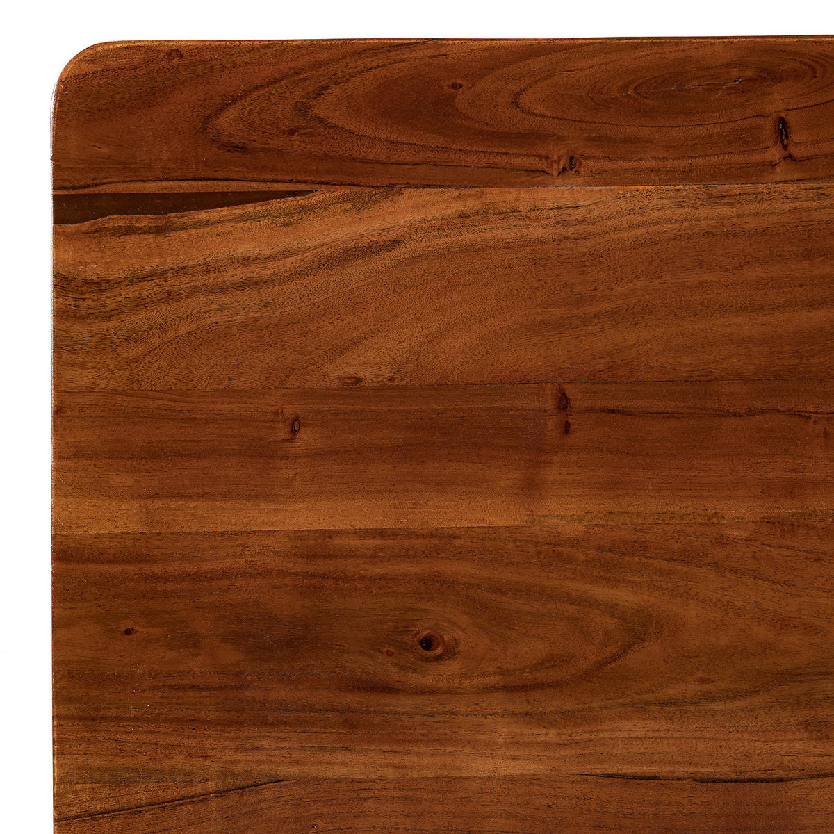 ESSTISCH - Akazie massiv / Metall - Akazie / Gold - Braun, Holz/Metall (90/160/76cm) - home24