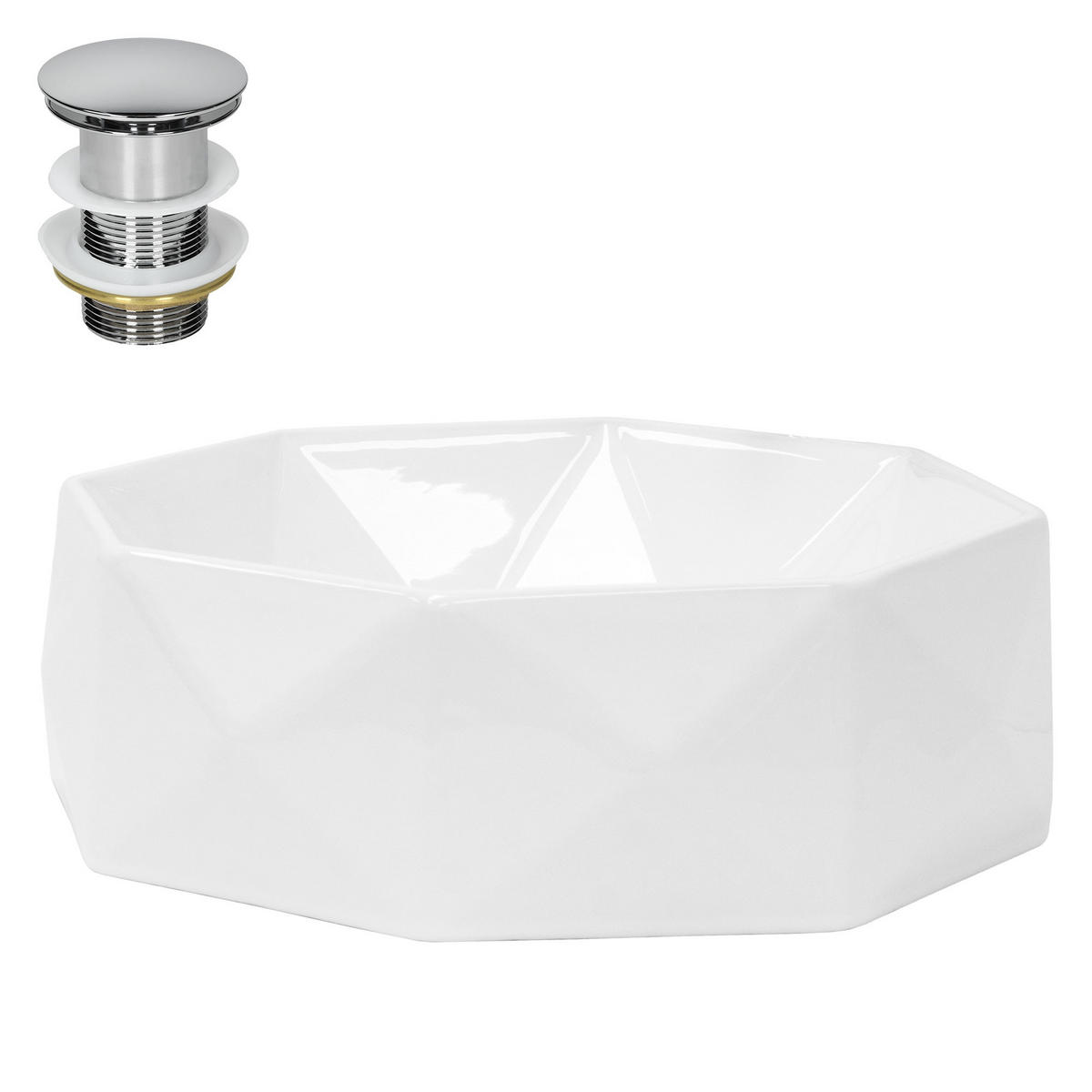 WASCHBECKEN - Weiß, Keramik (42/13.5/42cm) - ML-DESIGN