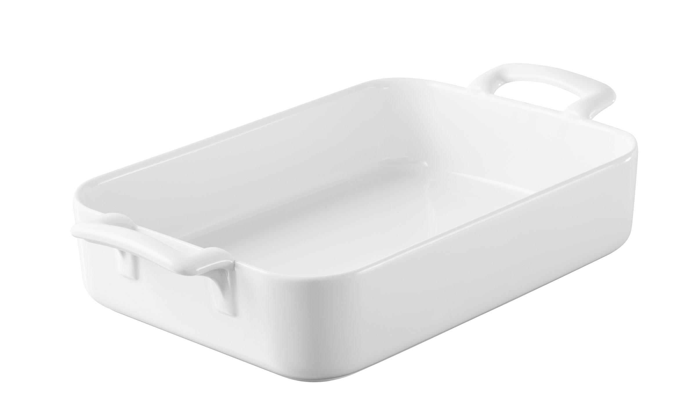 AUFLAUFFORM 350 cl RECHTECKIG Weiss - Weiß, Keramik (34/25/6.5cm) - Revol Porcelaine France