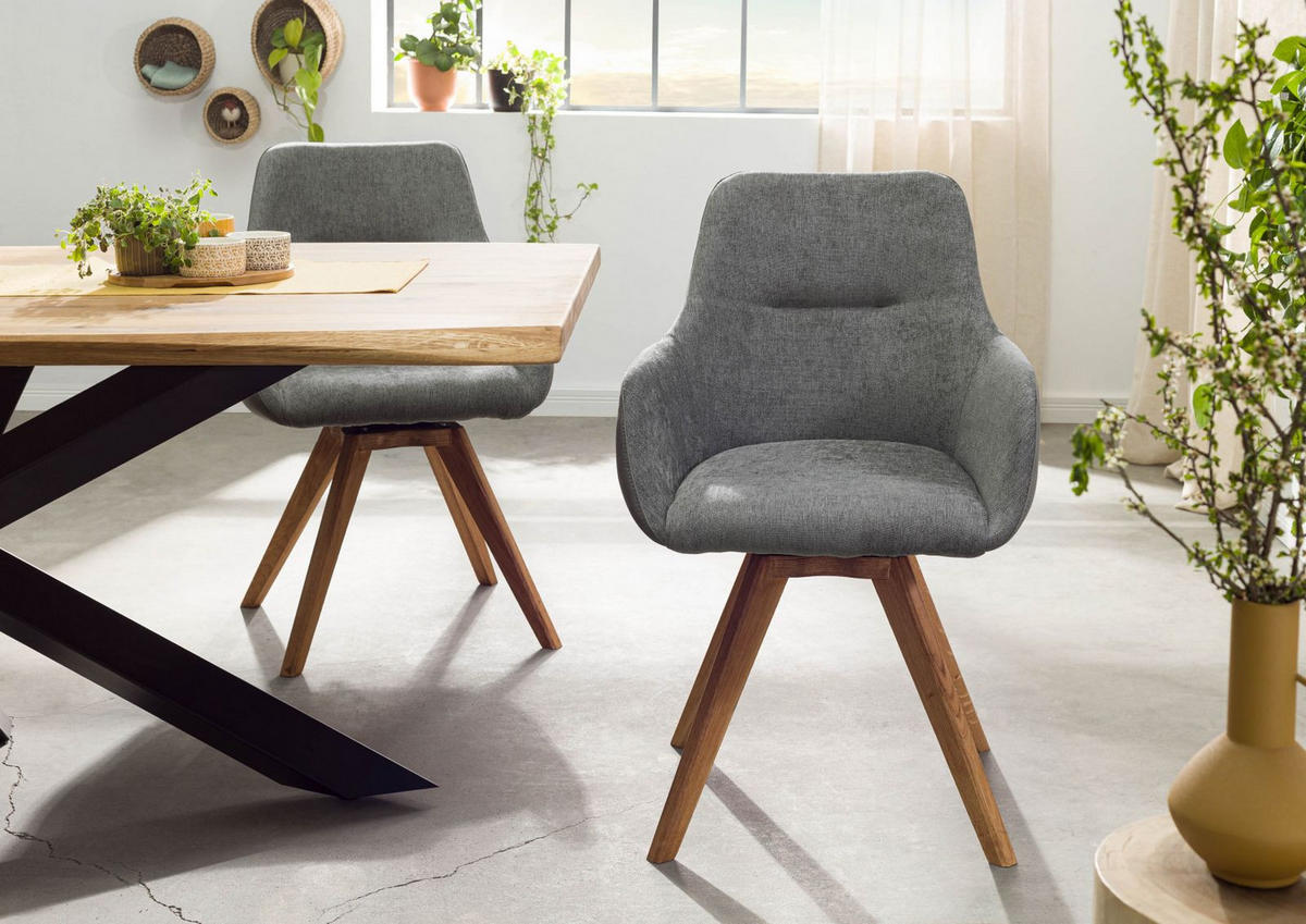 STUHL 100% Polyester 56 x 60 x 87 cm grau TACOMA #10 - Grau, Kunststoff (56/87/60cm) - Massivmoebel24