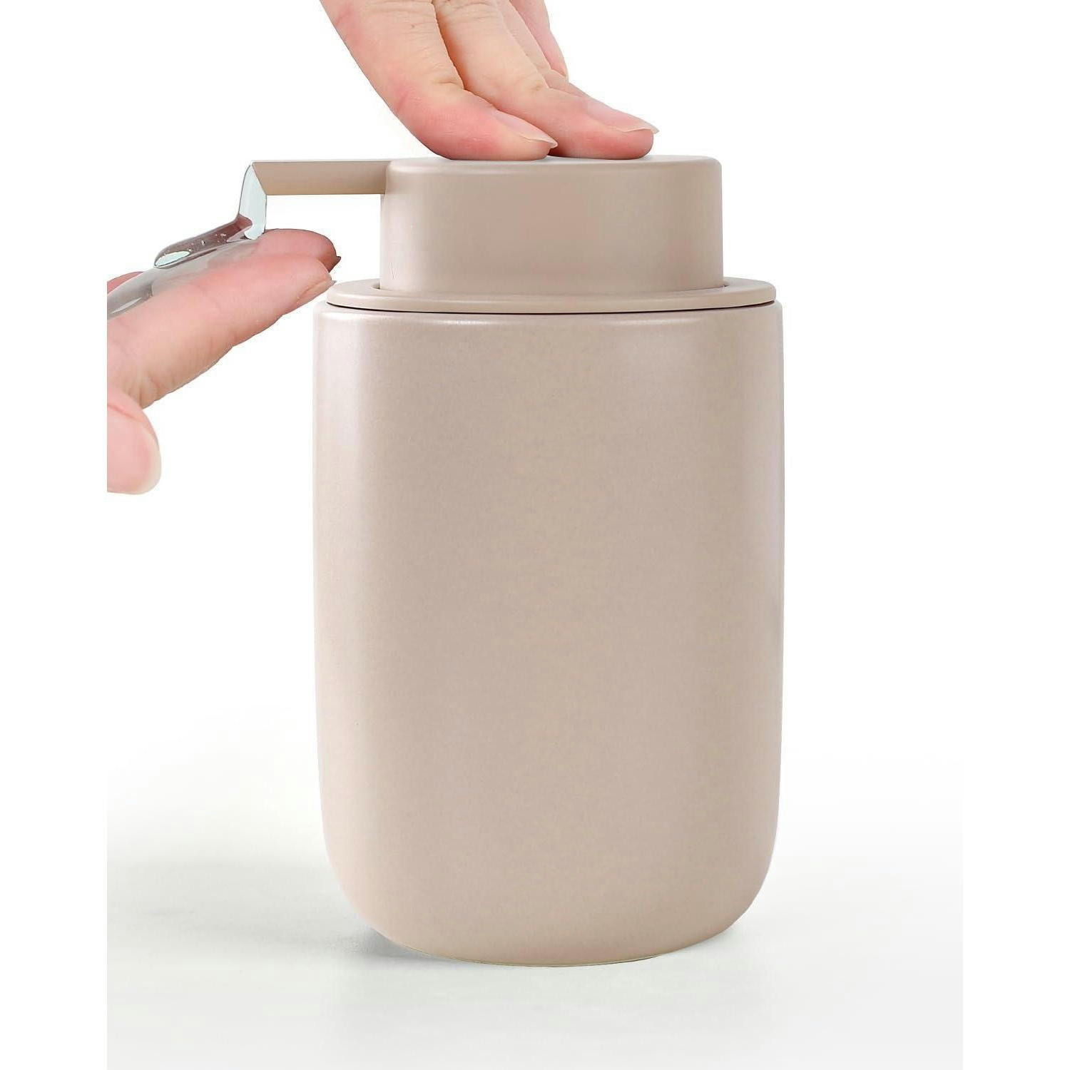 SEIFENSPENDER Keramik Khaki 350ml - Beige, Keramik (8/14/8cm)