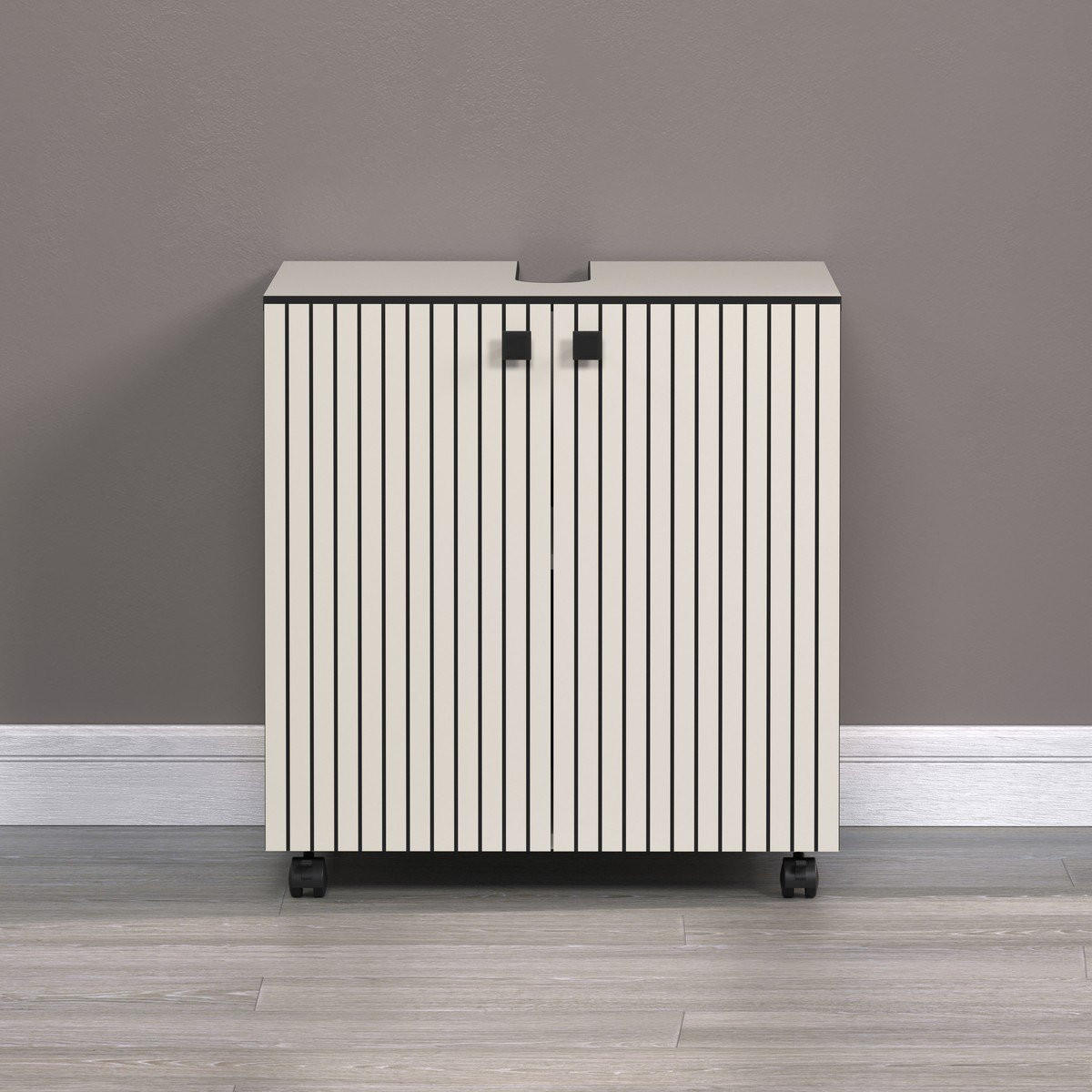 WASCHBECKENUNTERSCHRANK PureBliss Hellgrau - Hellgrau, Holzwerkstoff (60/64/42cm) - Trendteam